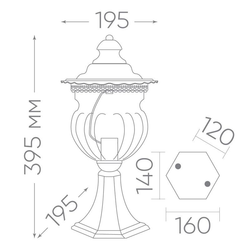 Уличные светильники на постамент Светильник садово-парковый Feron PL594 на постамент 60W 230V E27 коричневый 11622 