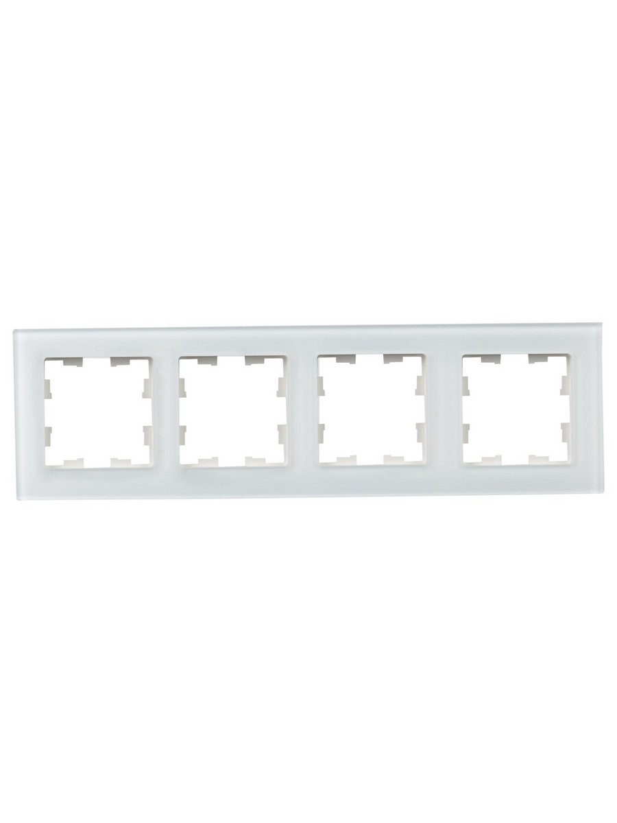 IEK Brite Рамки Рамка IEK BRITE DECOR Белый матовый стекло 4-м РУ-4-2-Бр BR-M42-G-31-K01