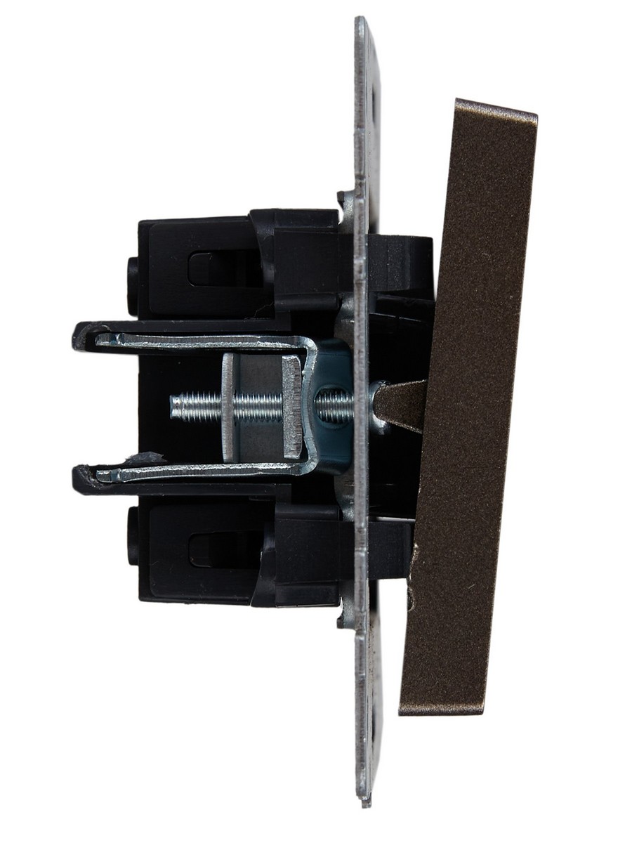 IEK Brite Бронза Выключатель IEK BRITE 2-клавишный проходной 10А ВС10-2-6-БрТБ темная бронза BR-V22-0-10-K45