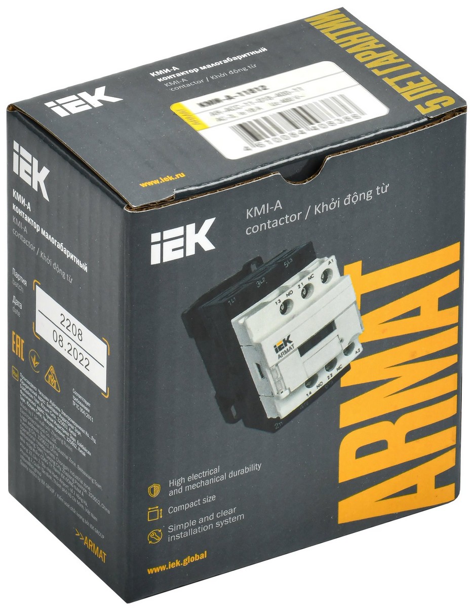 Контакторы Контактор IEK ARMAT КМИ-А-11812 LC1D 18А 110В/АС3 1НО/1НЗ AR-ACC-11-018-110-11 