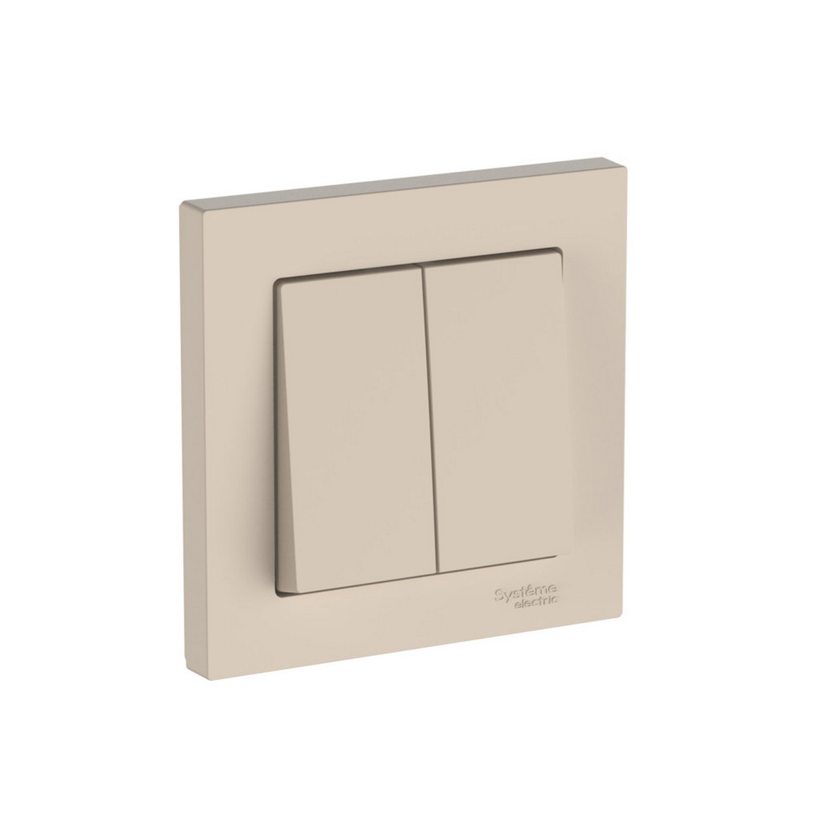 AtlasDesign Песочный Выключатель Systeme Electric AtlasDesign Песочный 2-клавишный в сборе быстрозажим. клем.