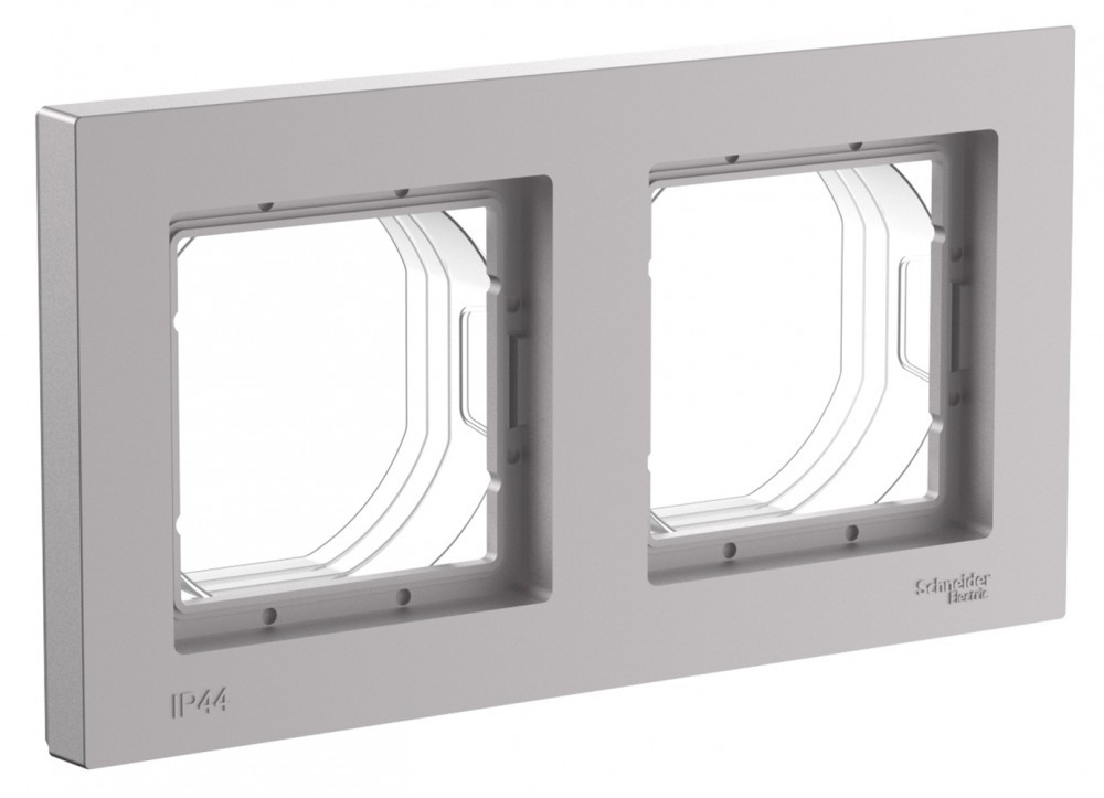 AtlasDesign Алюминий Рамка Systeme Electric AtlasDesign Aqua Алюминий 2-ая, универсальная ATN440302