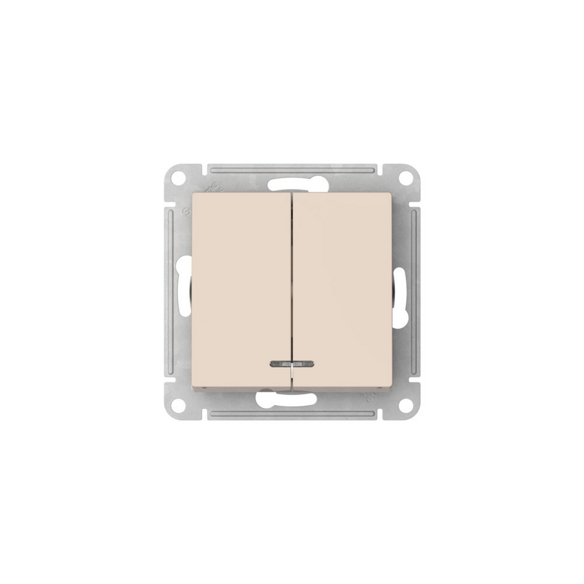 AtlasDesign Бежевый Выключатель SE AtlasDesign Бежевый 2-клавишный с подсветкой быстрозажим. клем. ATN000253S