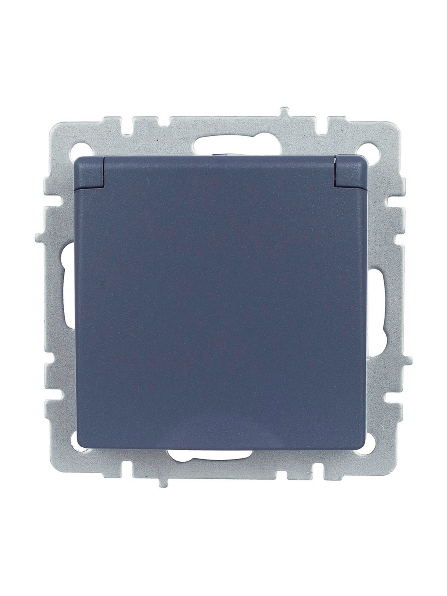 IEK Brite Маренго Розетка IEK BRITE с/з с шторками и крышкой 16А IP44 РСбш10-3-44-БрМ маренго BR-R16-16-44-K35