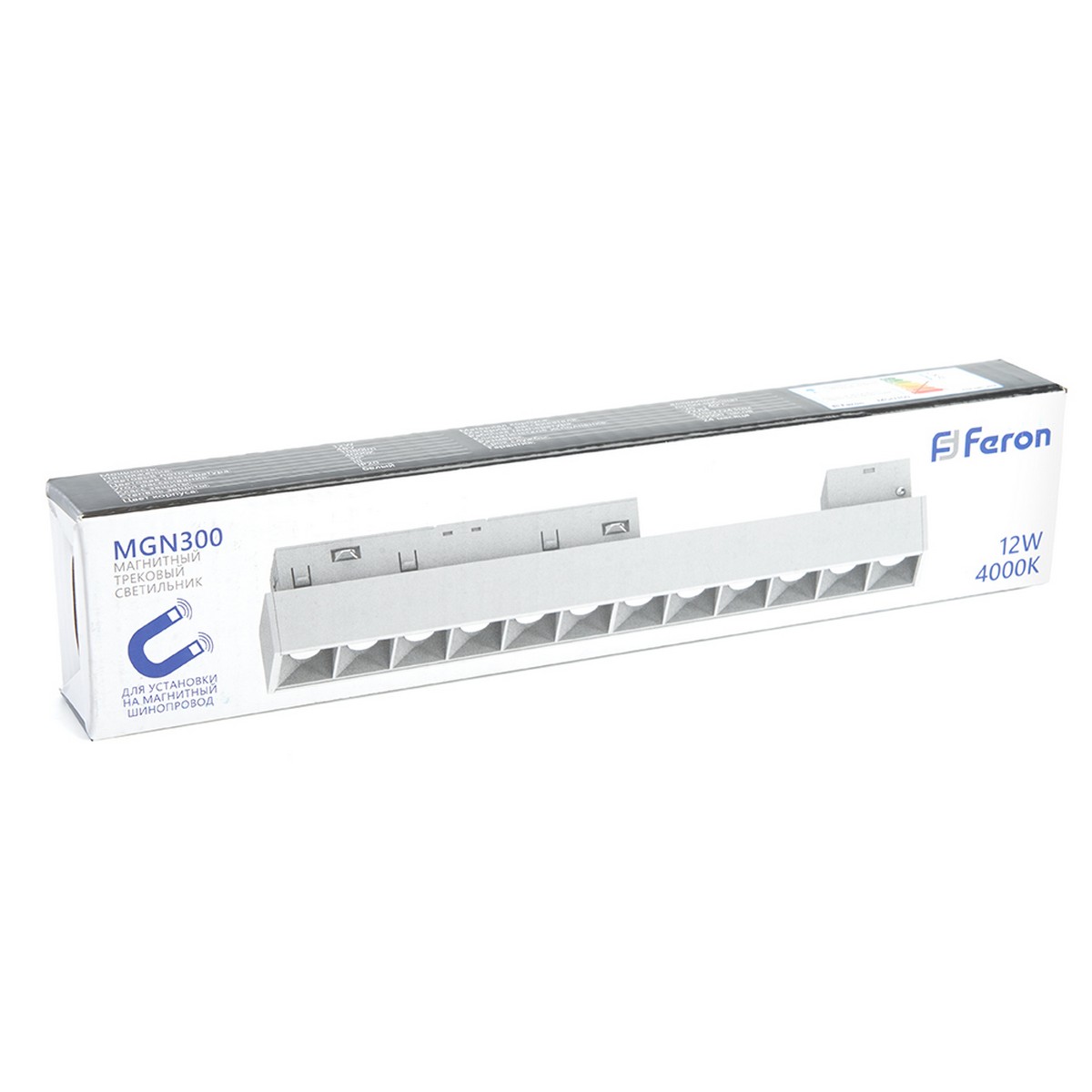 Трековые светодиодные светильники Светильник светодиодный Feron MGN300 трековый магнитный 12W 4000К 30 градусов белый 41928 