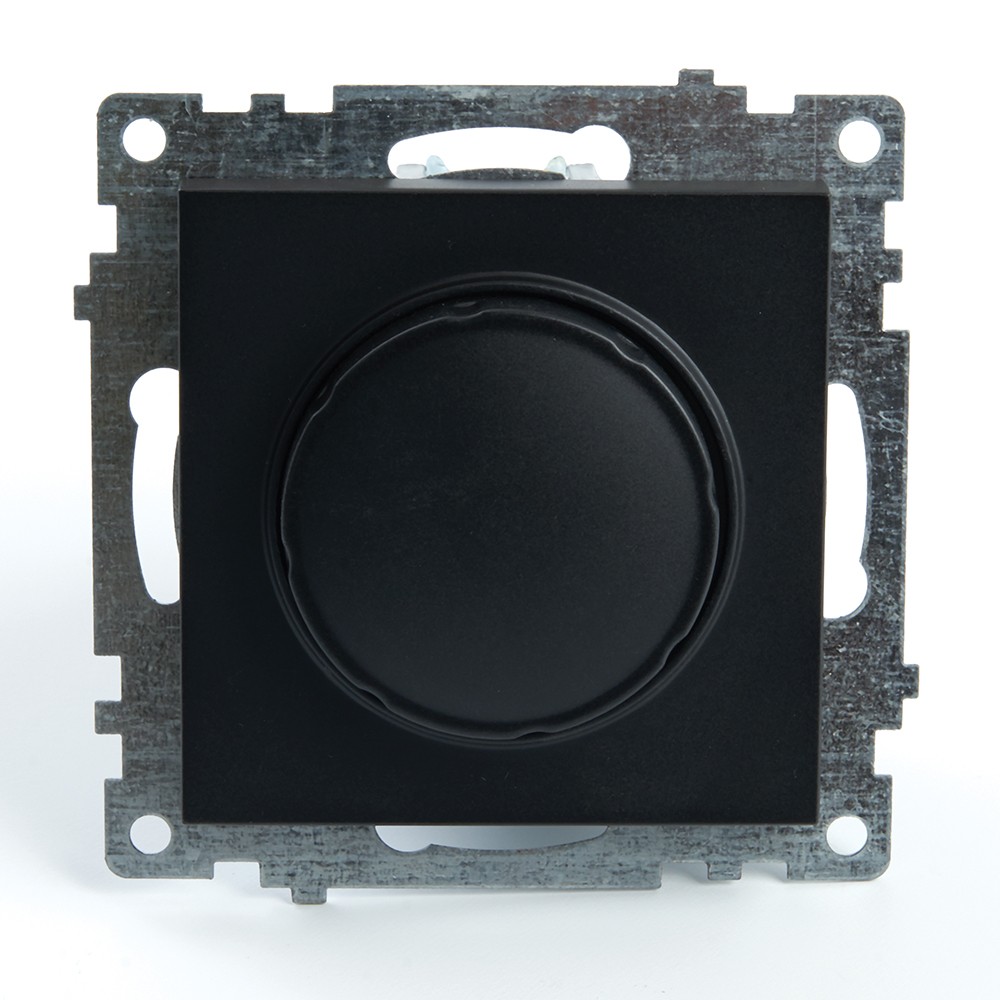 Катрин - Розетки и выключатели Stekker Выключатель диммирующий TRIAC STEKKER GLS10-7106-05 250V 500W Катрин черный 39615