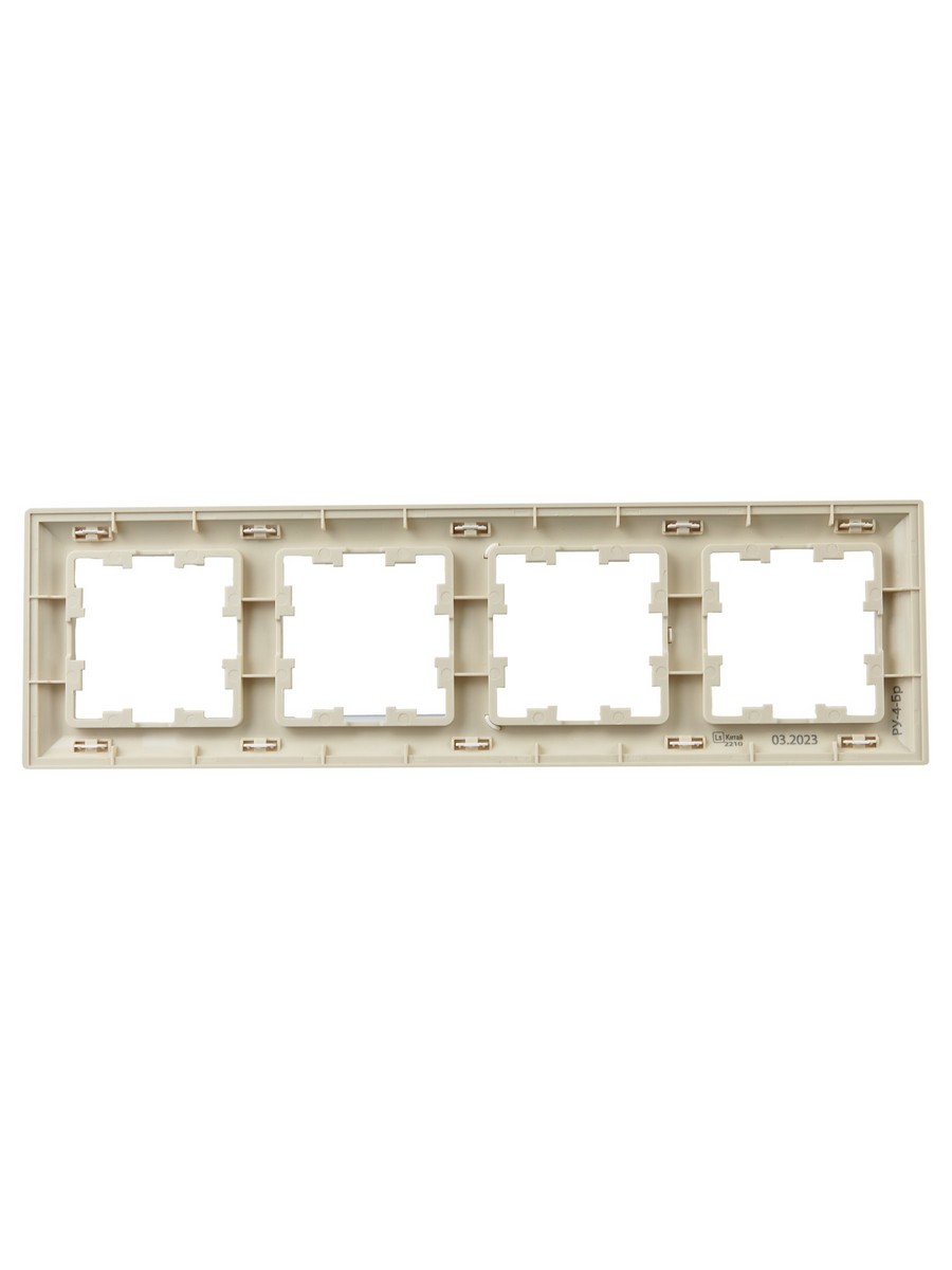 IEK Brite Рамки Рамка IEK BRITE DECOR Жемчуг/беж 3D-форма 4-мест. РУ-4-Бр