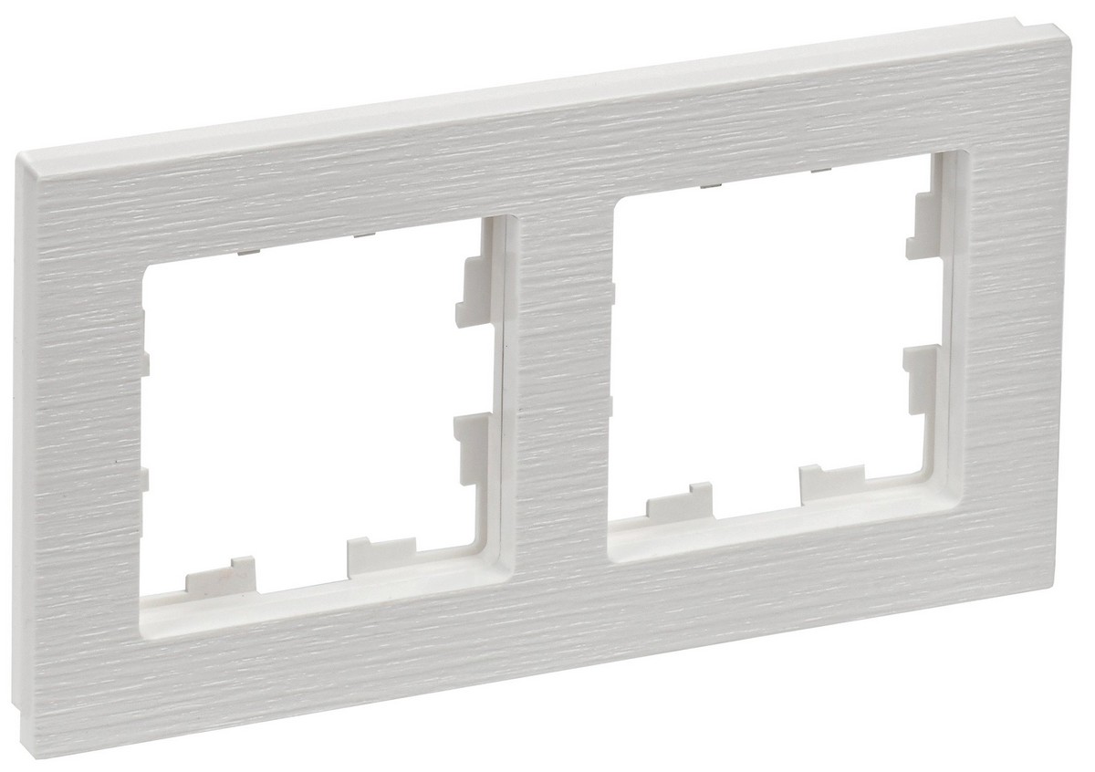 IEK Brite Рамки Рамка IEK BRITE DECOR Белый рифленый 2-м РУ-2-Бр BR-M22-51-K01