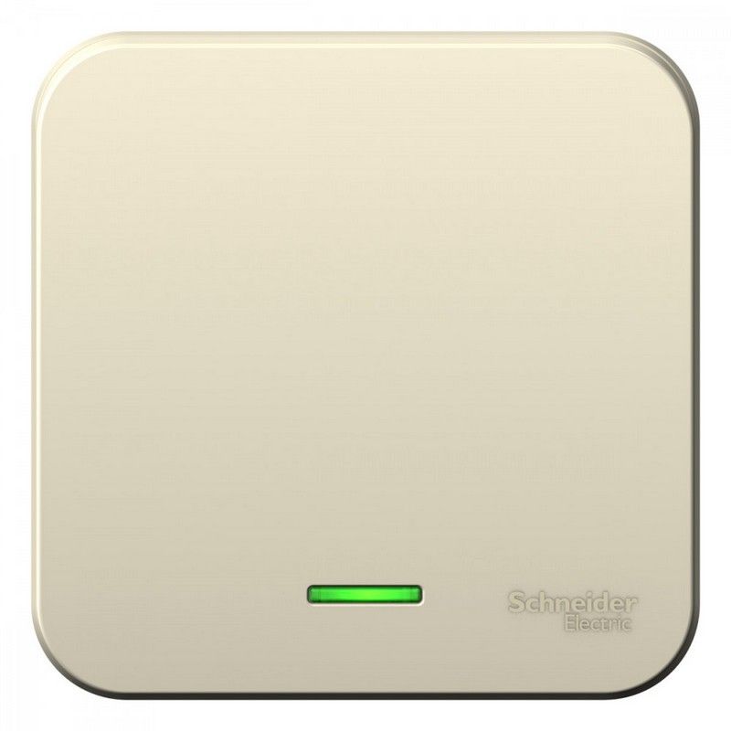 Blanca молочные розетки и выключатели Выключатель SE Blanca 1-клавишный Молочный наружный с подсветкой изолир. пластина BLNVA101112