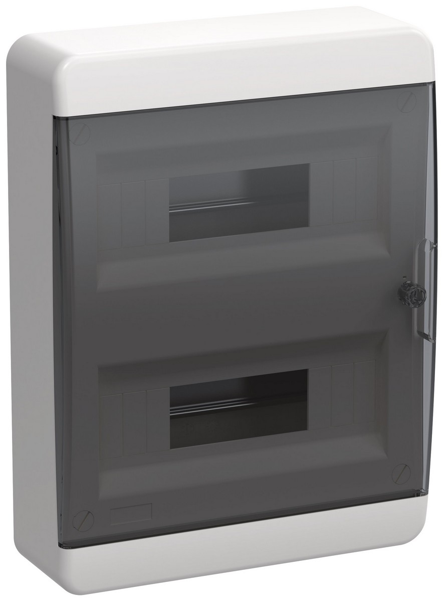 Пластиковые боксы и щиты IEK Корпус пластиковый IEK TEKFOR ЩРН-П-24 IP41 черн. прозр. дверь TF5-KP12-N-24-41-K01-K03