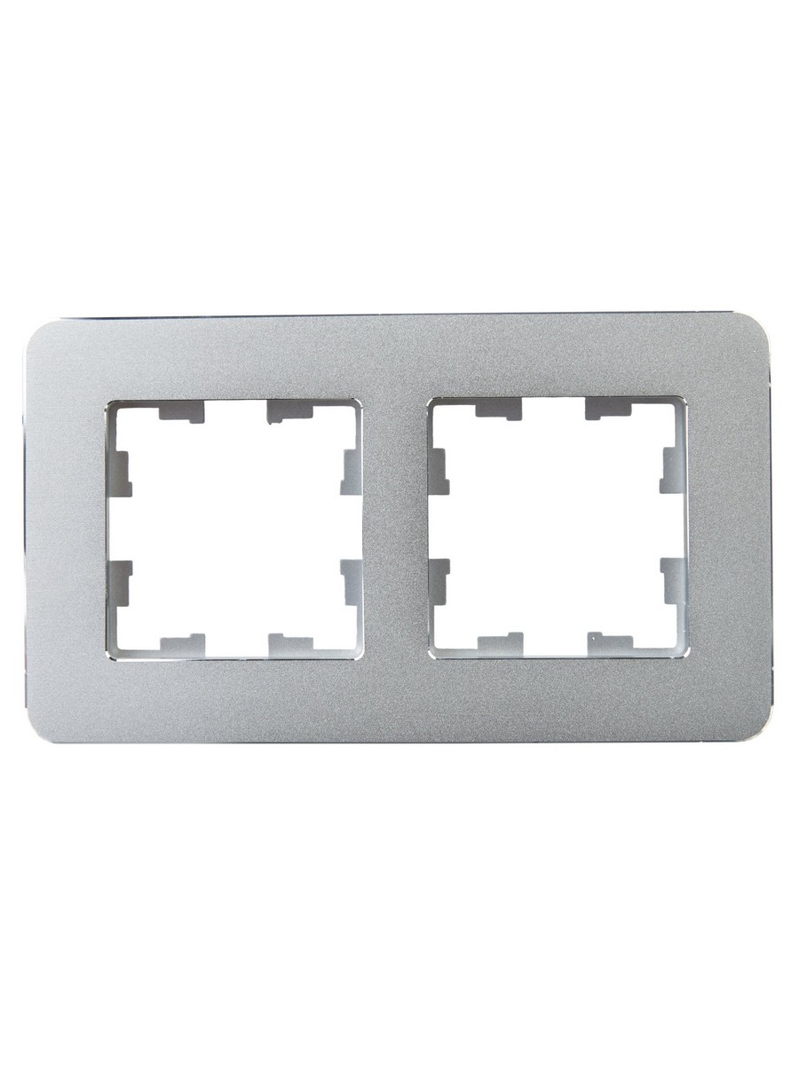 IEK Brite Рамки Рамка IEK BRITE DECOR Алюминий металл. скругл.угол 2-м РУ-2-1-Бр RE BR-M22-M-01-K47