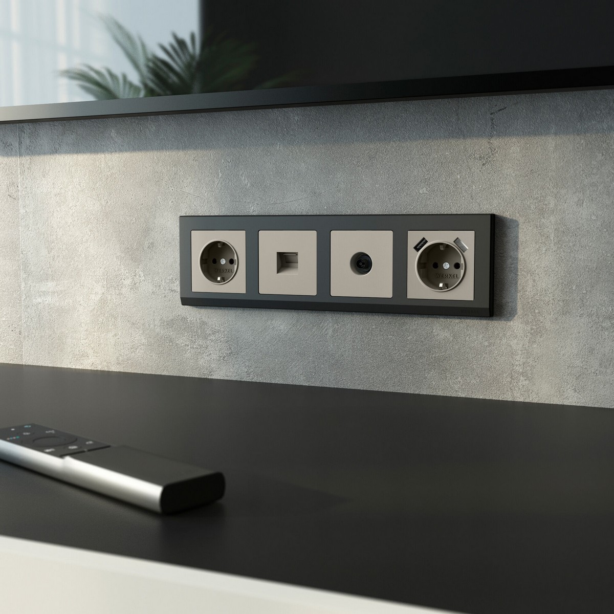 Werkel дымчатый ТВ-Розетка Werkel оконечная (дымчатый) W1283004