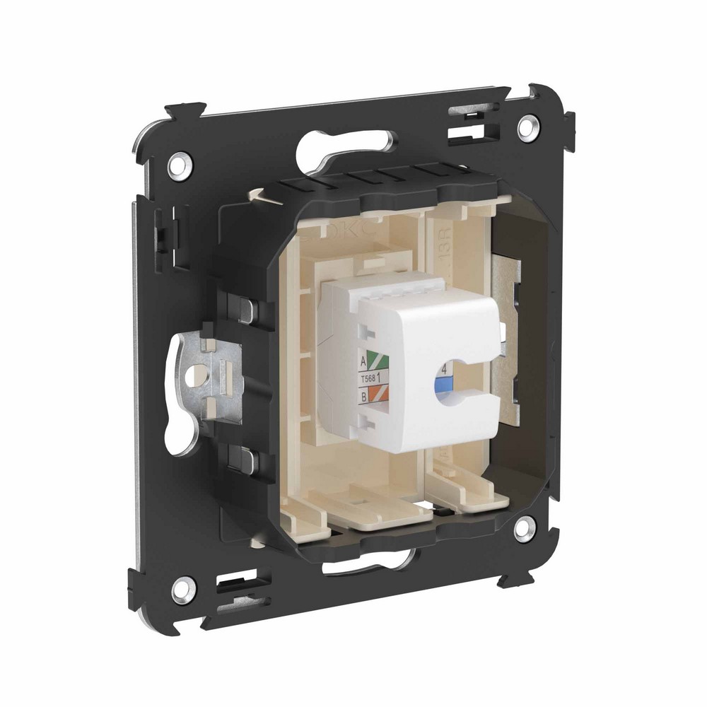 DKC Avanti механизмы Ванильная дымка Телефонная розетка DKC Avanti RJ-12 без шторки в стену одинарная "Ванильная дымка" 4405613