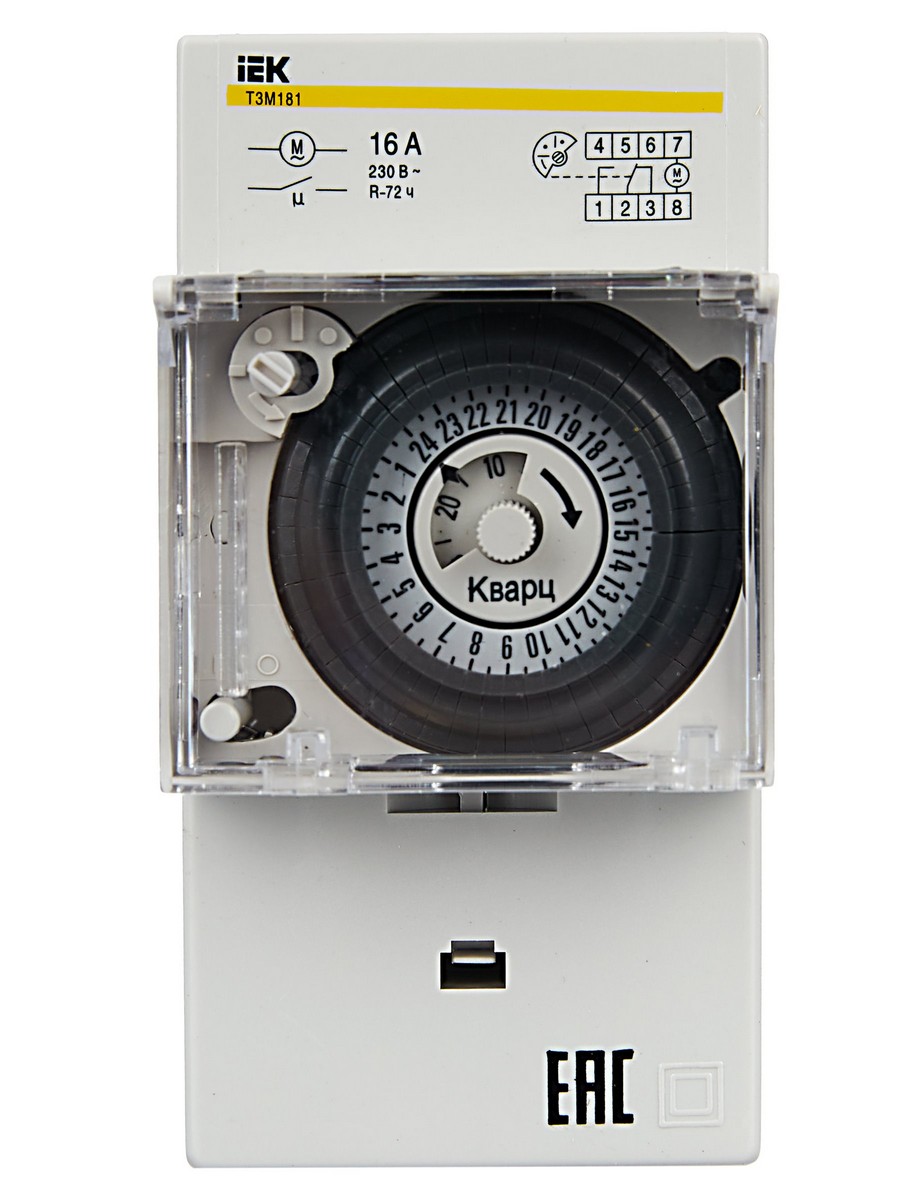 Реле напряжения и контроля фаз Таймер IEK KARAT ТЭМ181 аналоговый 16А 230В на DIN-рейку MTA20-16 