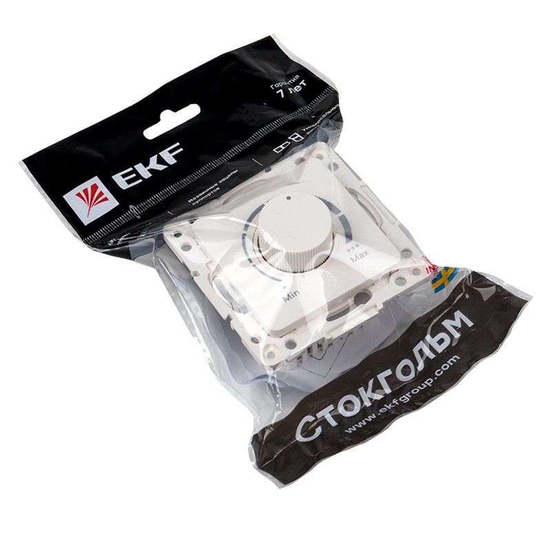 EKF Стокгольм белый Светорегулятор 600W EKF PROxima Стокгольм Белый 220В EYD06-101-10