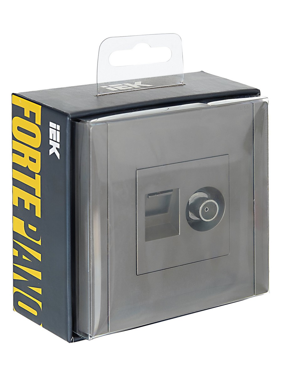 IEK FORTE&PIANO Сталь Розетка IEK FORTE&PIANO Сталь двойная TV+RJ45 кат.5E FP536