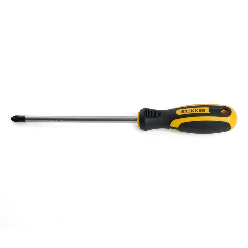 Отвертка крестовая STEKKER Ph 2 х 100 мм Cr-V двухкомпонентная рукоятка SDM-PH2-100 39770 фото