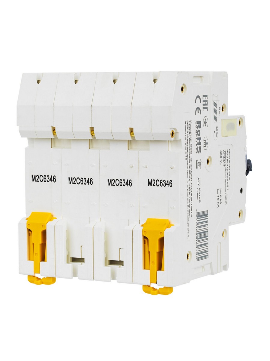 4 полюсные (четырехполюсные) Автоматический выключатель IEK ARMAT M06N 4P C 63А AR-M06N-4-C063 