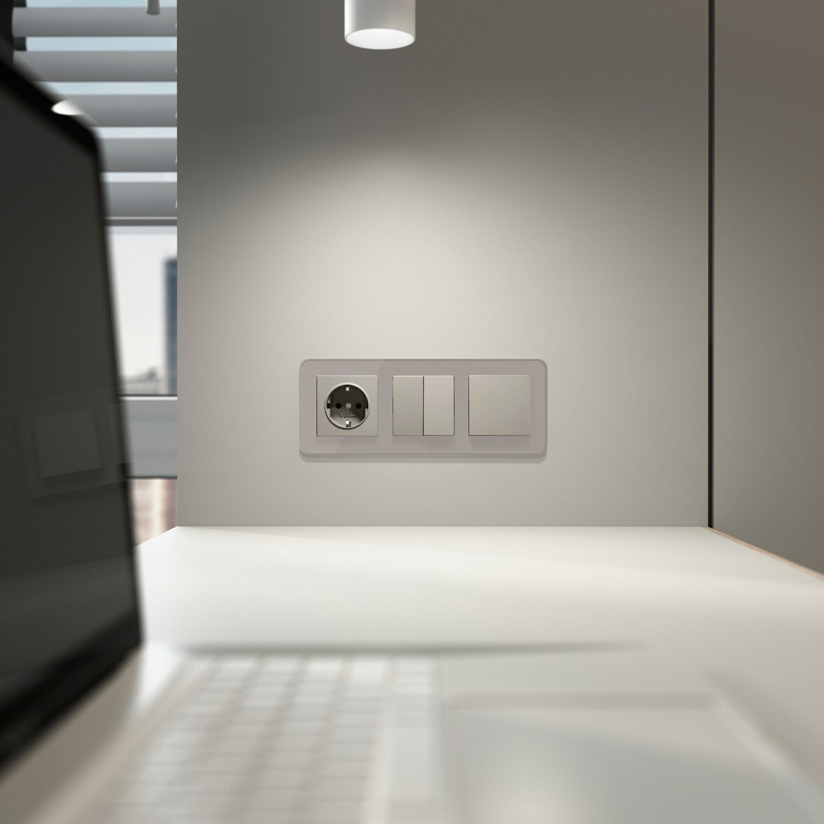 Werkel дымчатый Перекрестный выключатель Werkel двухклавишный (дымчатый) W1223004