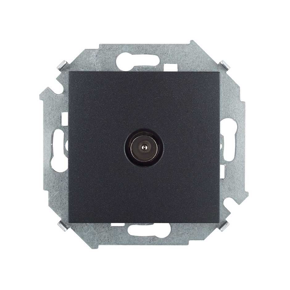 Розетки и выключатели Simon 15 Графит Розетка TV Simon 15 Графит одиночная 1591475-038