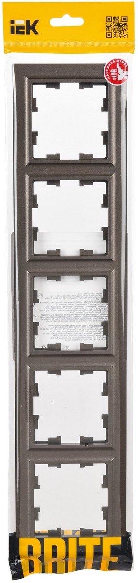 IEK Brite Рамки Рамка IEK BRITE BASE Темн.бронза 5-м РУ-5-БрТБ BR-M52-K45