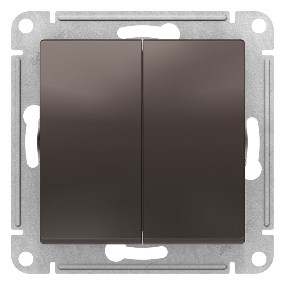 AtlasDesign Мокко Переключатель Systeme Electric AtlasDesign Мокко 2-клавишный перекрестный, 2 x сх. 7 10АХ, механизм ATN000673