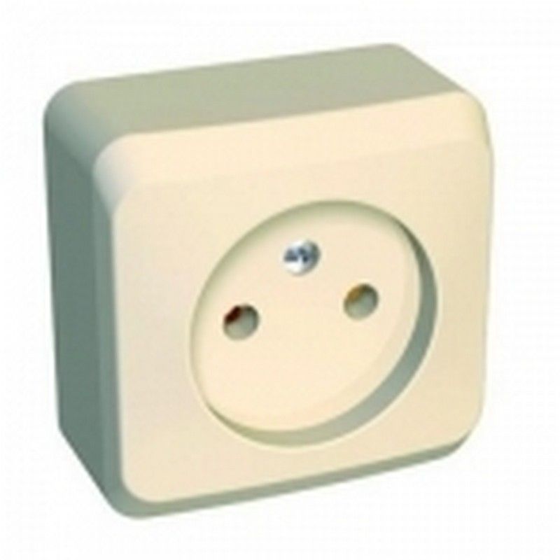 Этюд Кремовый Розетка 1-ая Systeme Electric Этюд наружный Бежевый б/з без шторок PA16-001K