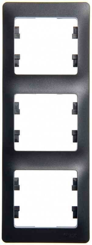 Glossa Антрацит Рамка Systeme Electric Glossa Антрацит 3-я, вертикальная GSL000707