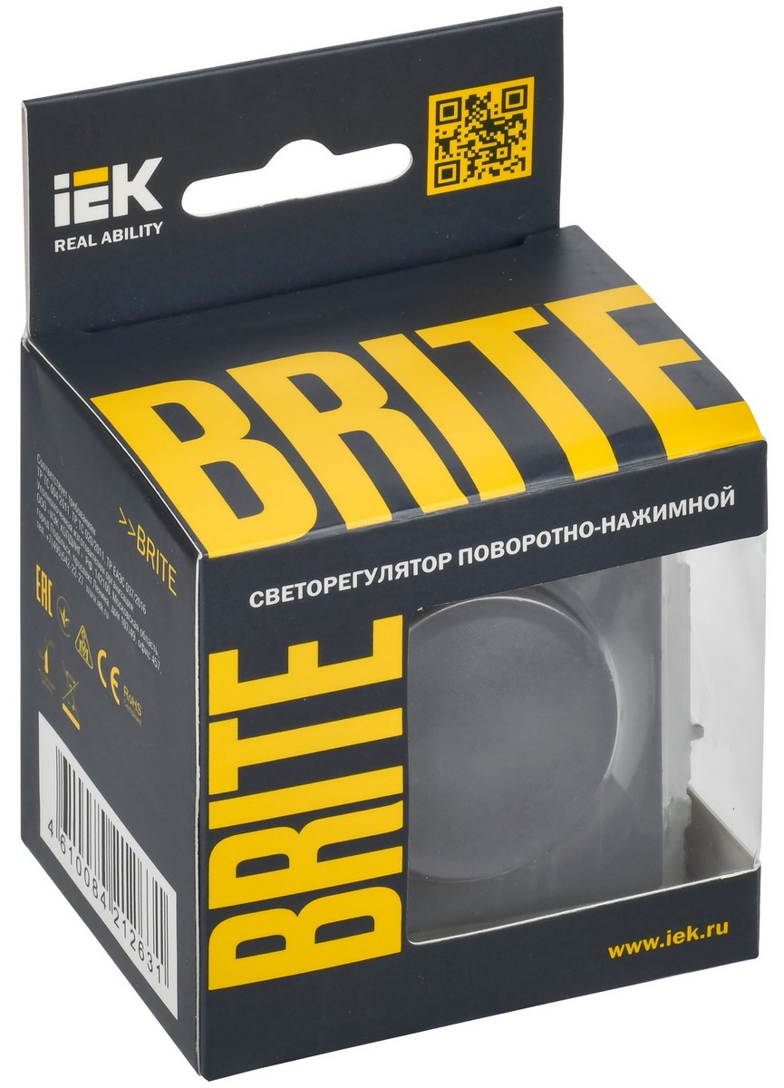 IEK Brite Маренго Светорегулятор IEK BRITE BASE Маренго пов-наж. 600Вт СС10-1-0-БрМ BR-D20-0600-K35
