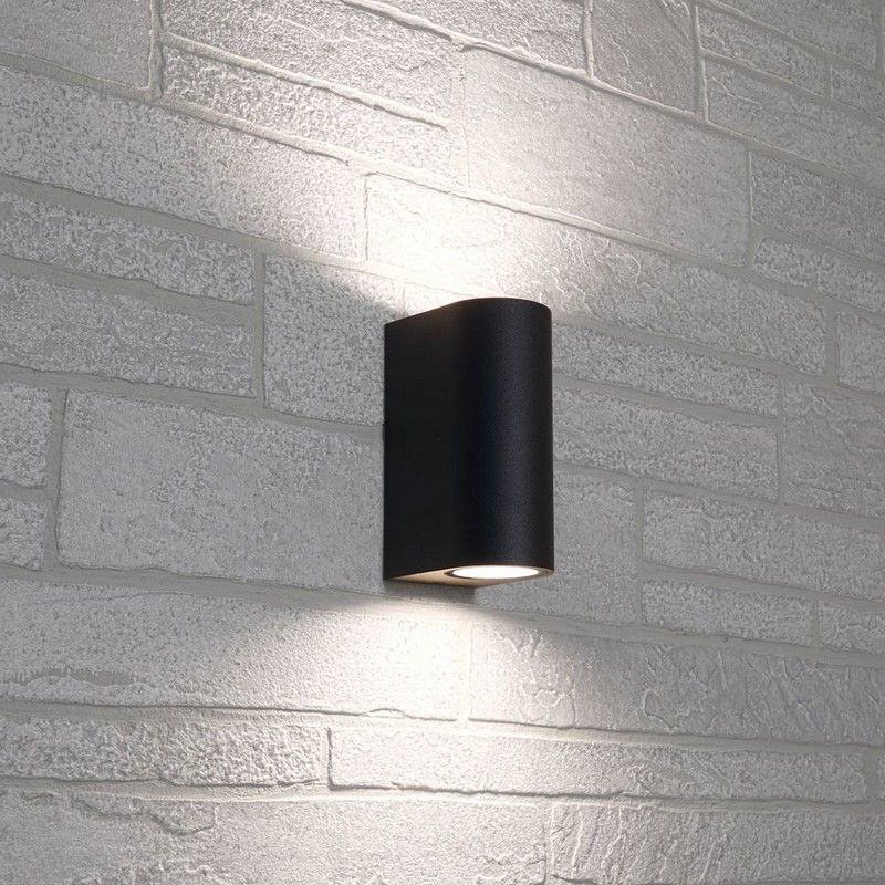 Уличные настенные светильники Светильник садово-парковый Feron DH015 на стену 2*GU10 230V черный 11883 