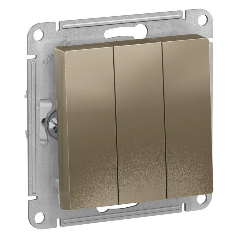 AtlasDesign Шампань Выключатель 3-клавишный Systeme Electric AtlasDesign Шампань ATN000531