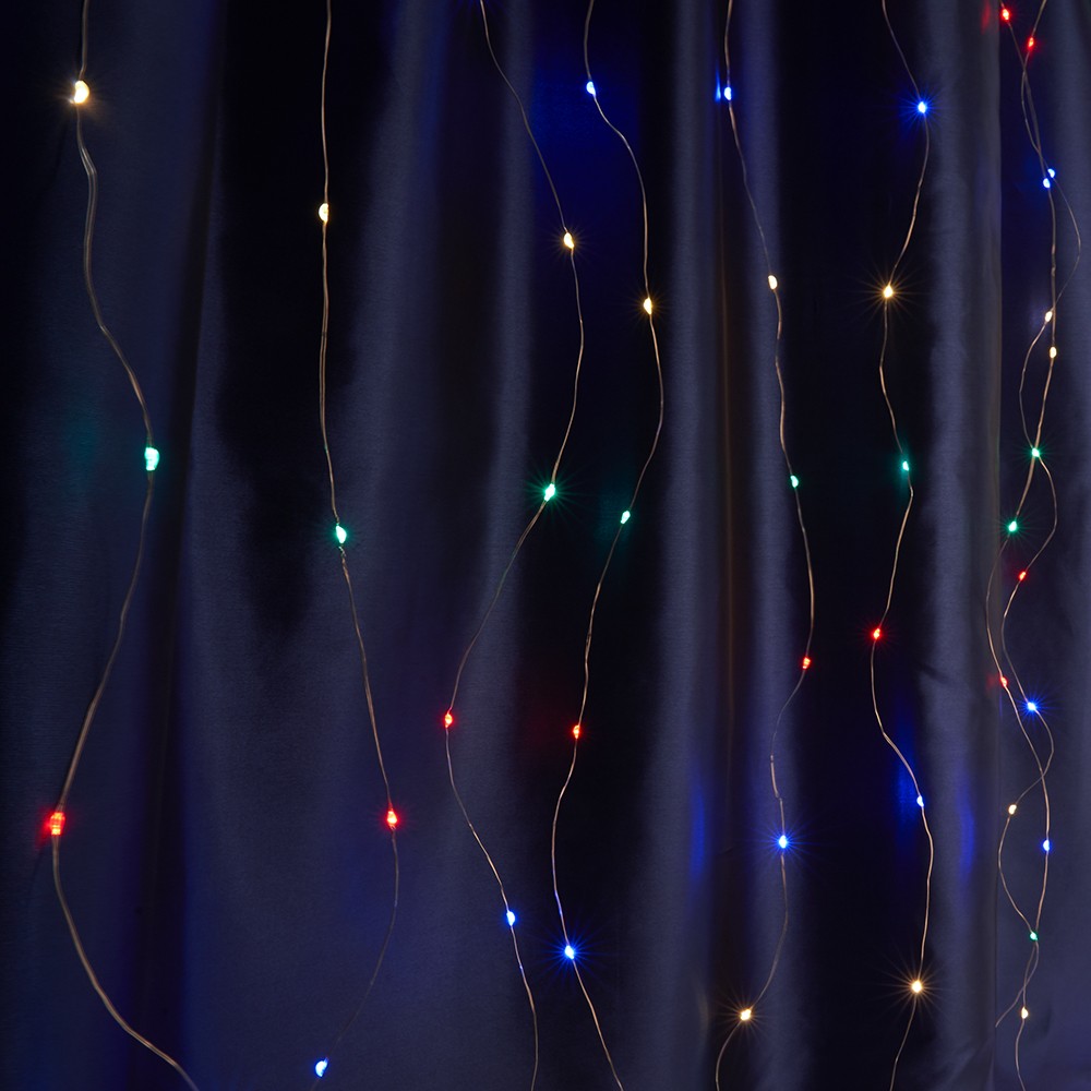 Светодиодная гирлянда Feron CL590 занавес 2*2м + 2м мультиколор USB 41637