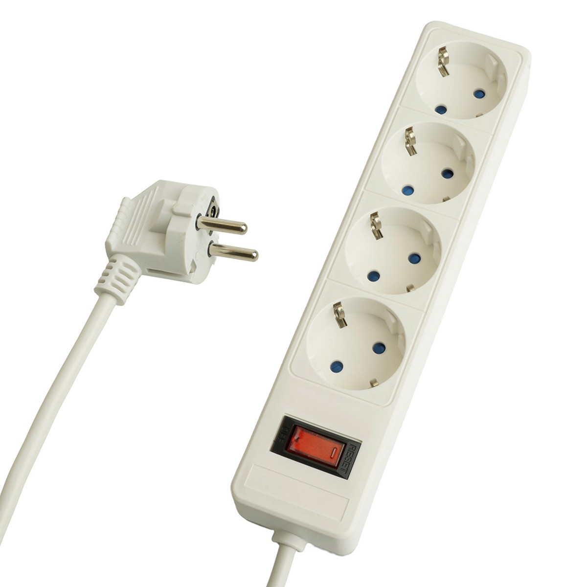 Колодки и удлинители, тройники Сетевой фильтр 4-местный с/з STEKKER HM20-41-02 3x1мм2 1 8 м серия Optima белый 50089