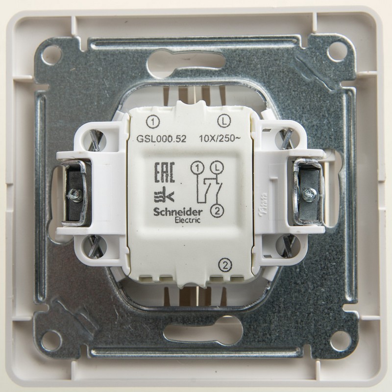 Выключатель Systeme Electric Glossa Перламутр 2-клавишный, сх.5, 10АХ, в сборе GSL000652