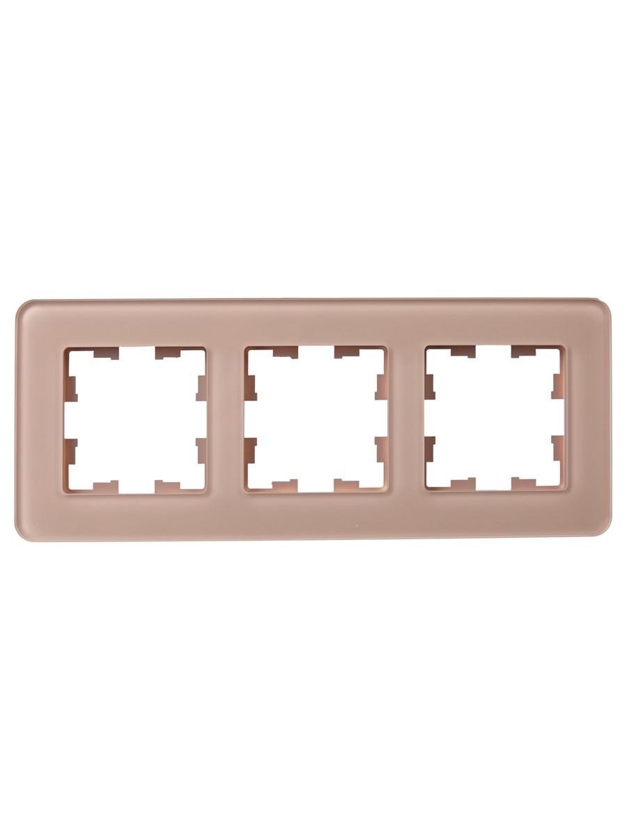 IEK Brite Рамки Рамка IEK BRITE DECOR Дымчатый матовый стекло скругл.угол 3-мест. РУ-3-2-Бр RE BR-M32-G-41-K97