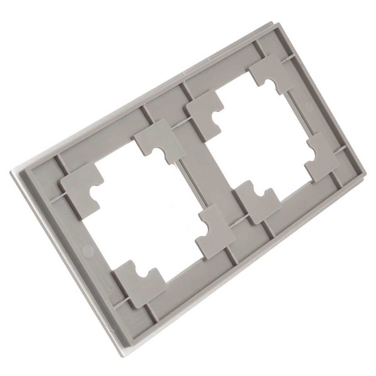 Катрин - Розетки и выключатели Stekker Рамка 2-местная металл STEKKER MFR00-7002-03 Катрин серебро 50015