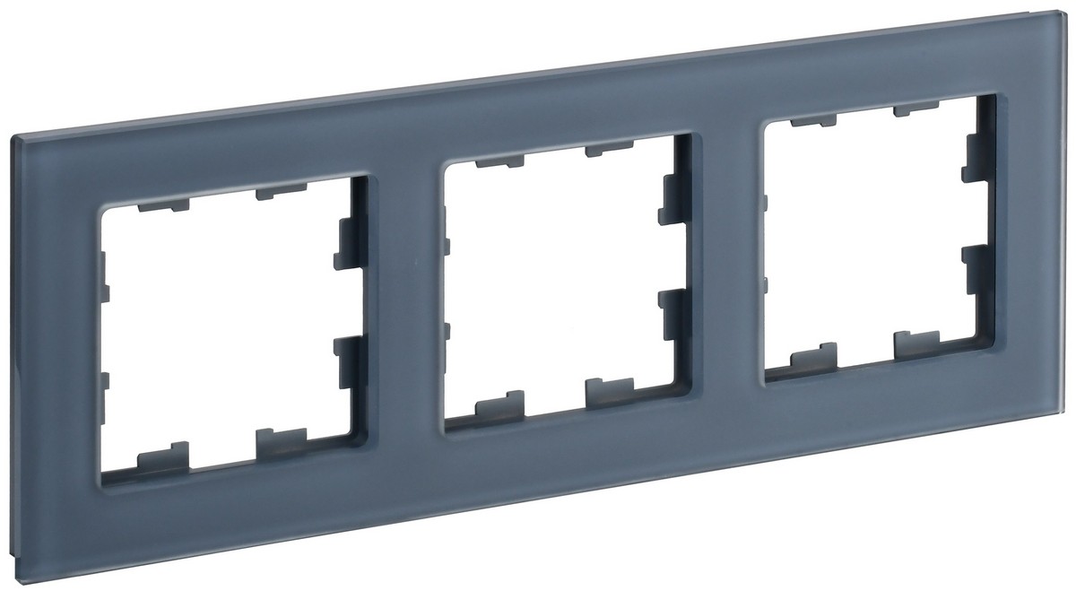 IEK Brite Рамки Рамка IEK BRITE DECOR Маренго матовый стекло 3-мест. РУ-3-2-Бр BR-M32-G-31-K35