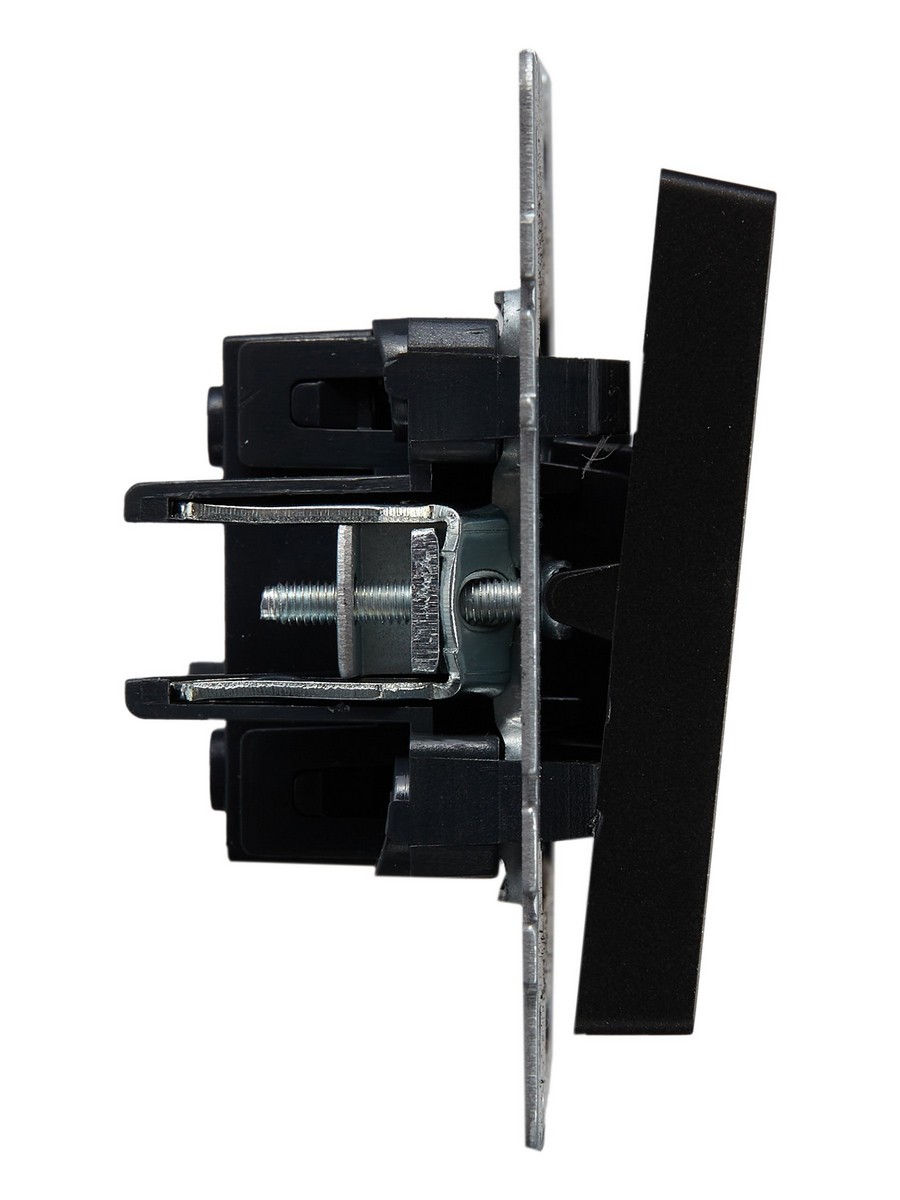 IEK Brite Черный Выключатель IEK BRITE 1-клавишный проходной 10А ВС10-1-6-БрЧ черный BR-V12-0-10-K02