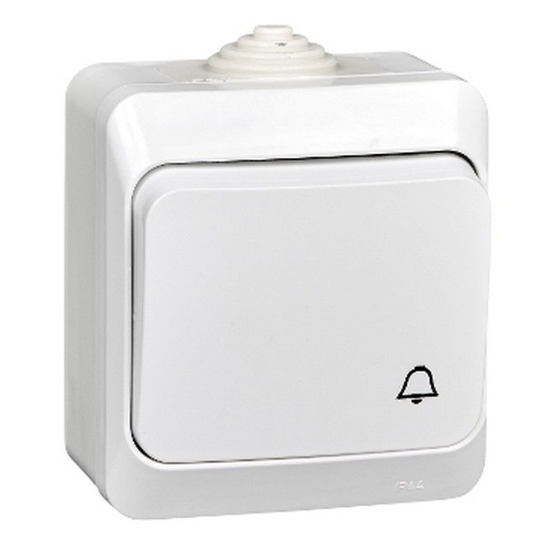 Этюд Белый Кнопка нажимная Systeme Electric Этюд наружный Белый IP44 KA10-041B