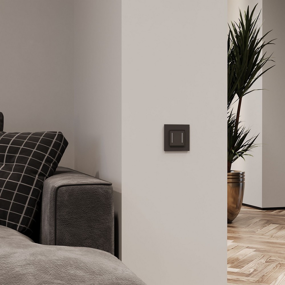 Werkel Черный матовый механизмы Сенсорный выключатель Werkel двухклавишный с подсветкой (черный) W45220080