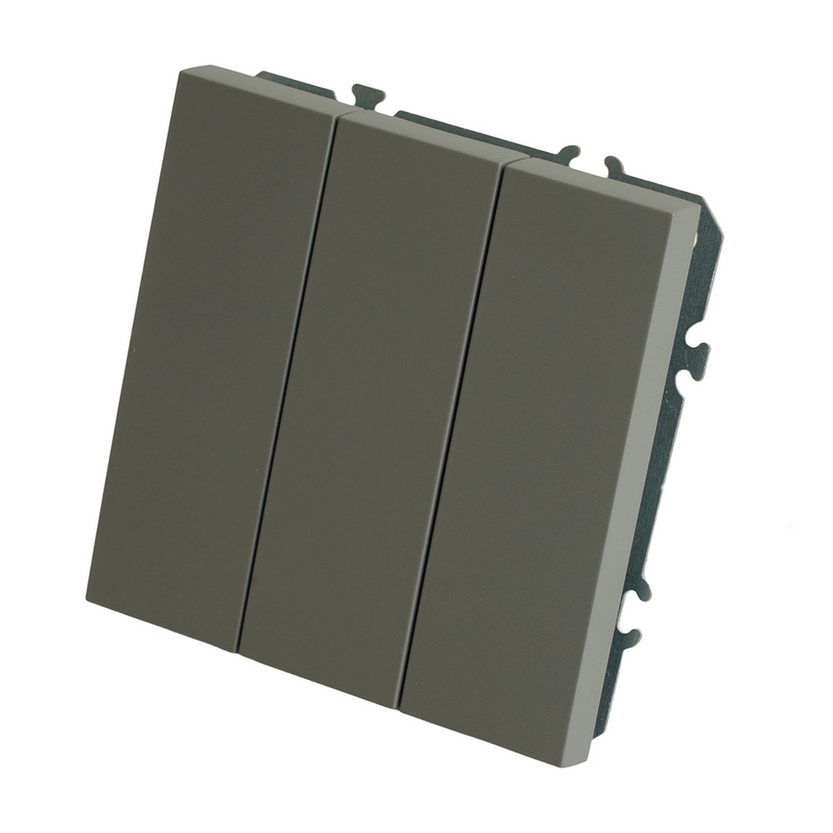 Эмили - Розетки и выключатели Stekker Выключатель 3-клавишный STEKKER Эмили RSW10-5108-10 платиново-серый soft touch 49948