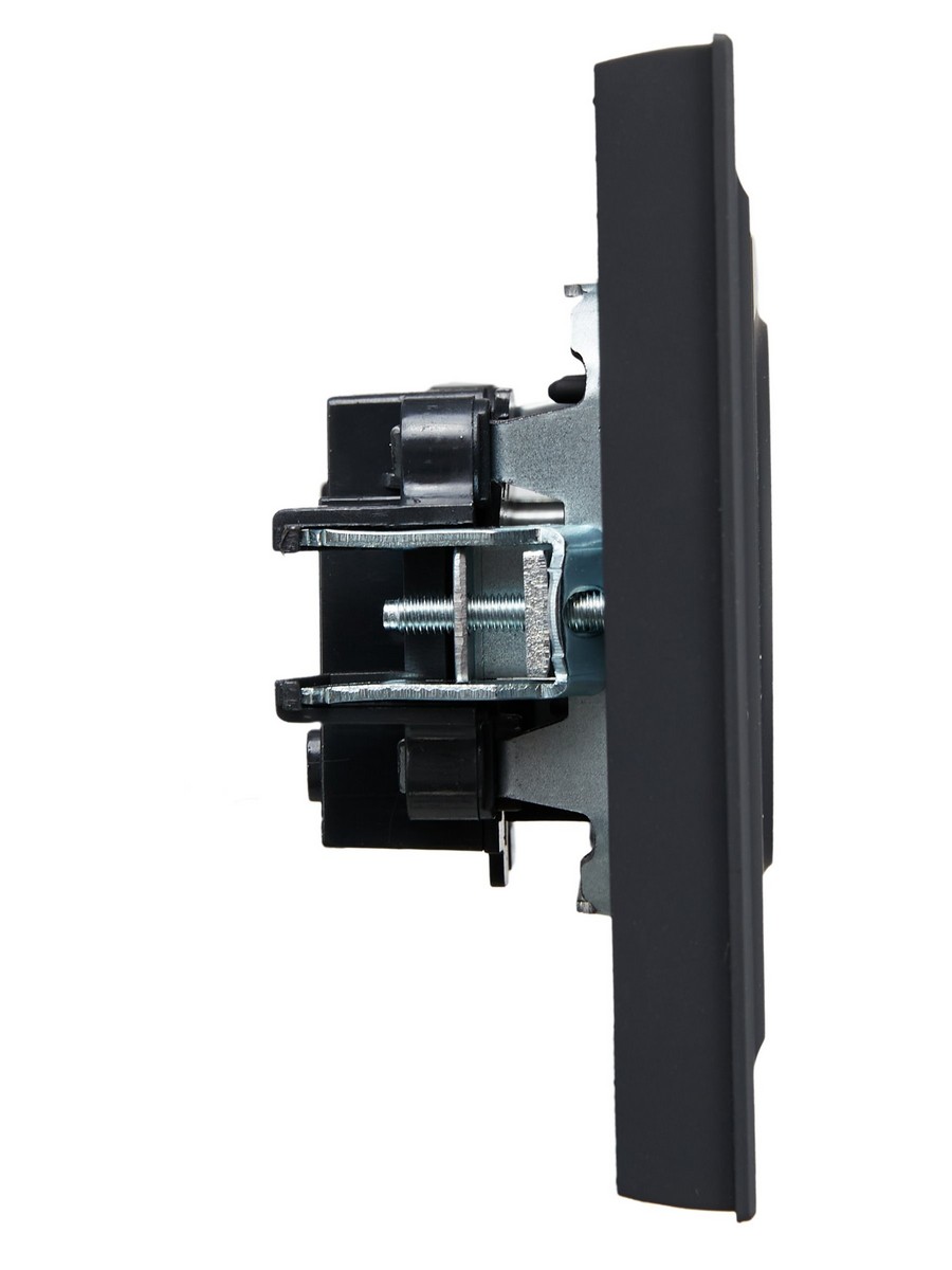 IEK Brite Графит Розетка IEK BRITE Графит без з/к/ш 10А в сборе РСР10-1-0-БрГ BR-R10-10-K53-F