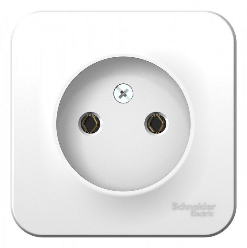 Blanca белые розетки и выключатели Розетка SE Blanca б/з Белый наружный без шторок изолир. пластина BLNRA000111