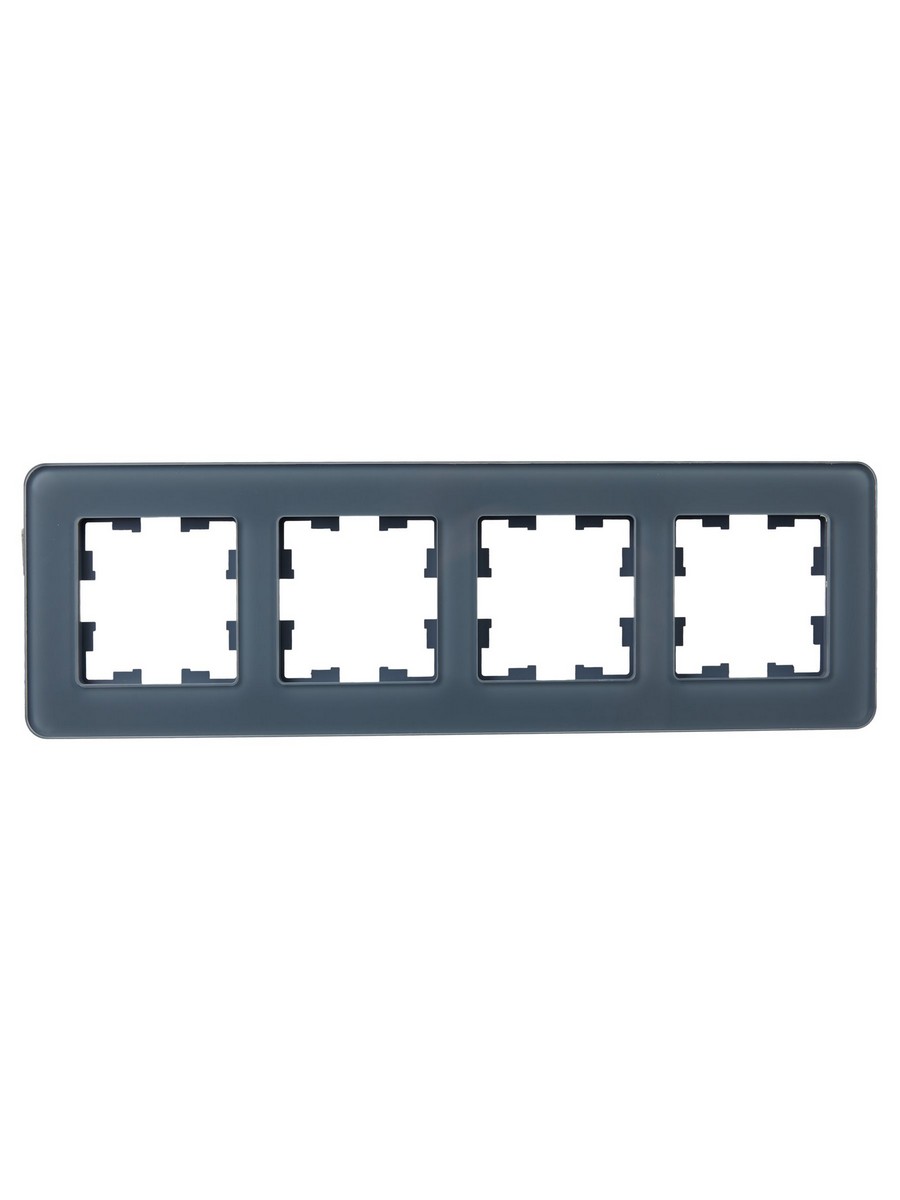 IEK Brite Рамки Рамка IEK BRITE DECOR Графит матовый стекло скругл.угол 4-м РУ-4-2-Бр RE BR-M42-G-41-K53