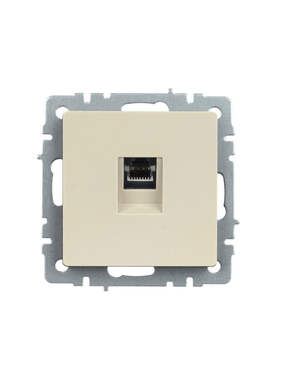 IEK Brite Бежевый Розетка IEK BRITE компьютерная RJ45 кат.5E РК10-БрКр бежевый BR-K10-1-K10