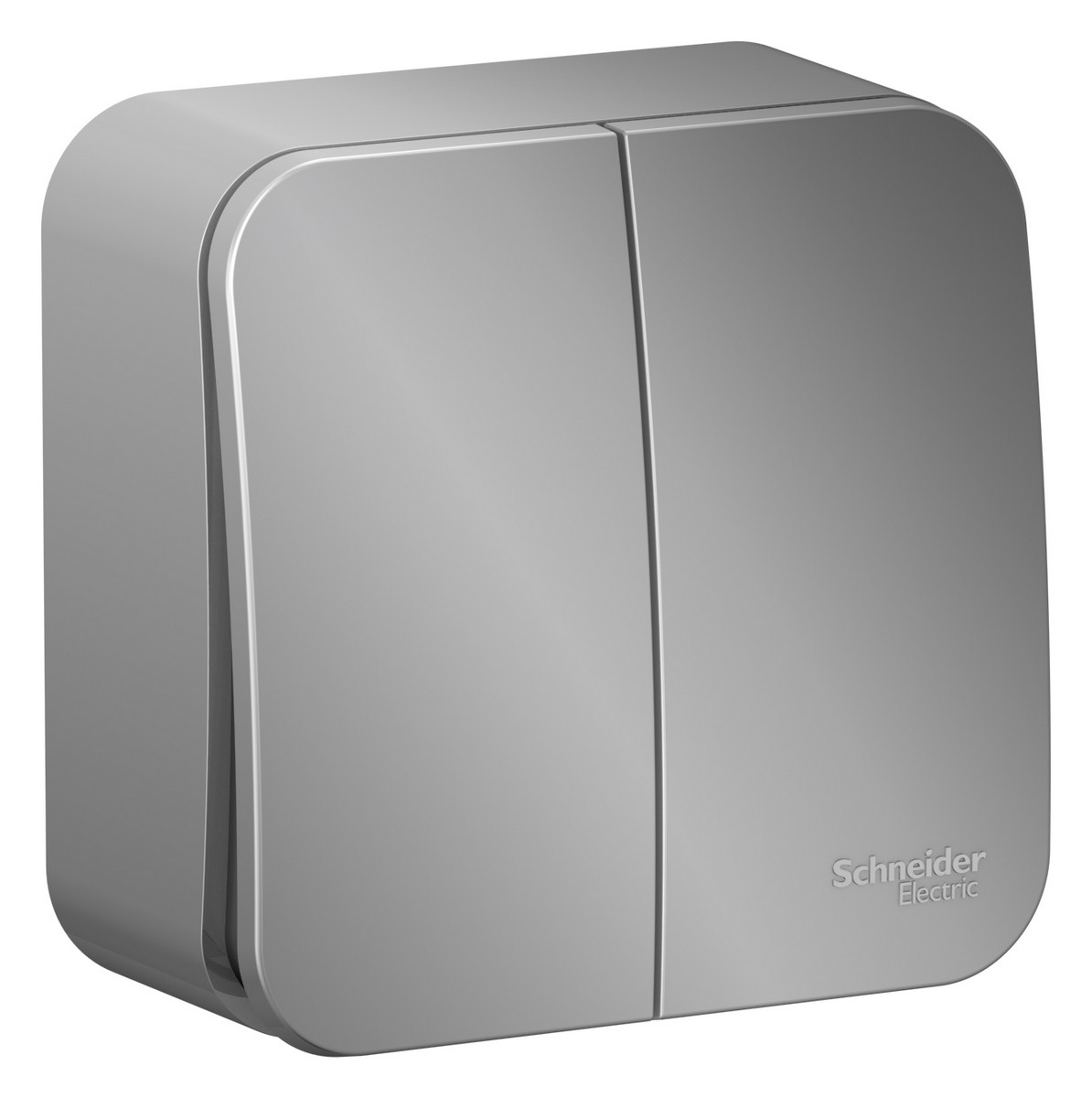 Blanca алюминий розетки и выключатели Выключатель SE Blanca 2-клавишный Алюминий наружный BLNVA105003