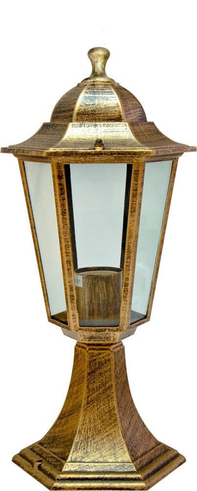 Уличные светильники на постамент Уличный светильник Feron 6104 шестигранный на постамент 60W E27 230V, черное золото 11131