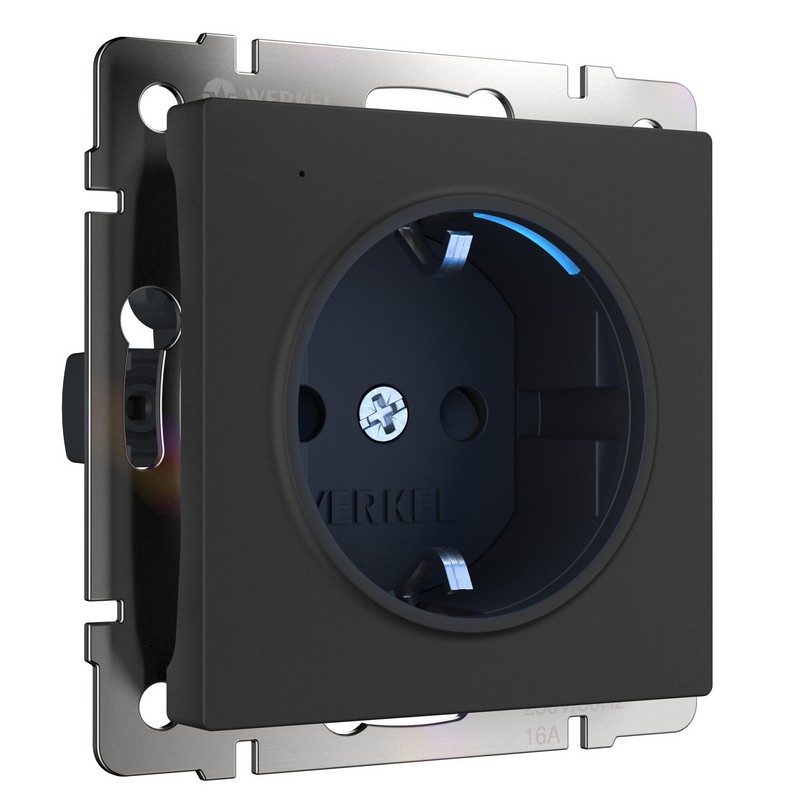 Werkel Черный матовый механизмы Розетка Werkel с подсветкой (черный) W1171408