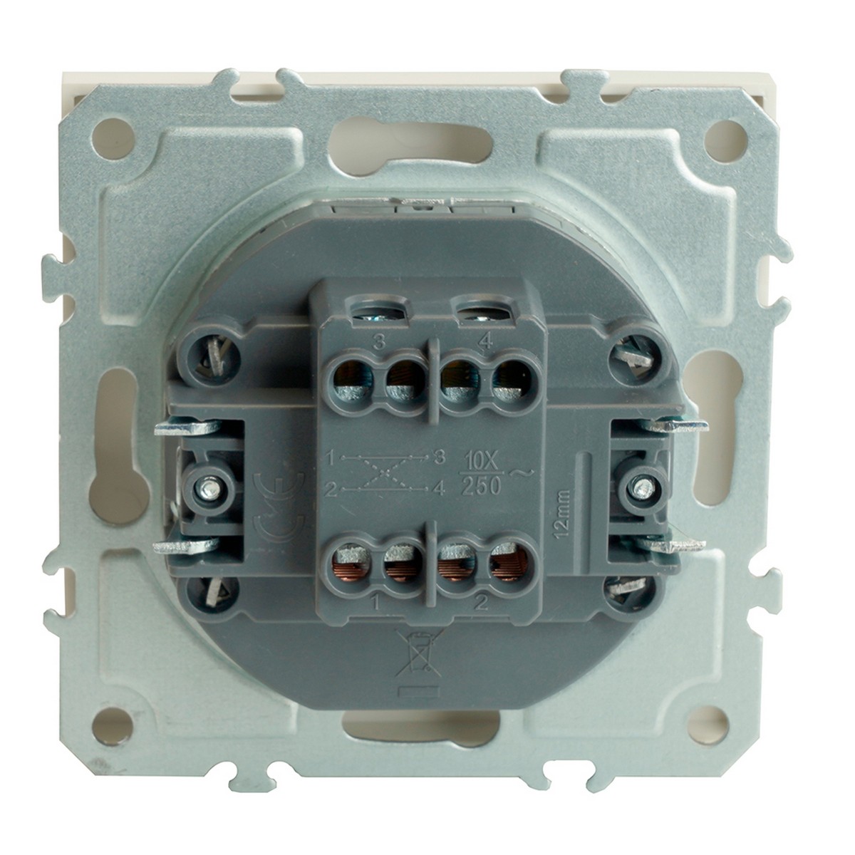 Эмили - Розетки и выключатели Stekker Переключатель перекрестный 1-клавишный STEKKER Эмили RSW10-5110-01 белый фарфор soft touch 49871