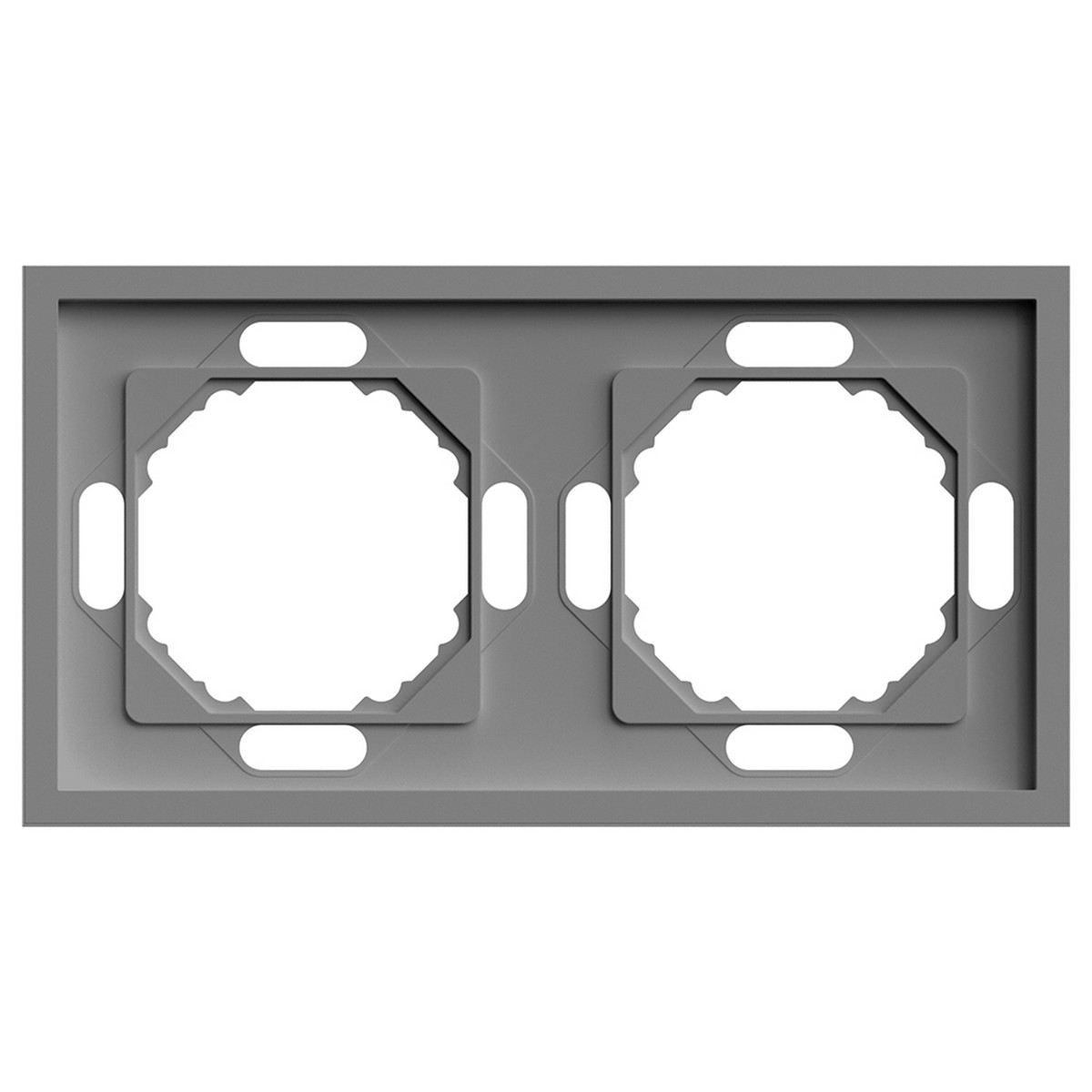 Эмили - Розетки и выключатели Stekker Рамка 2-ая STEKKER Эмили PFR00-5002-10 платиново-серый soft touch 49963